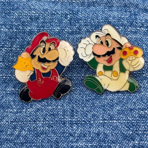Official Nintendo Super Mario Enamel Pins Series A (1988) Mario & Luigi Running