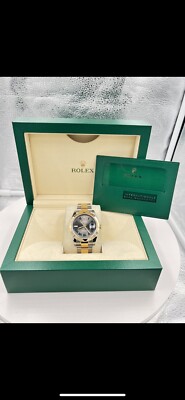 Rolex Men s 41mm Date just II Wimbledon Dial Two tone ￼Watch NEW B&P