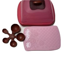 Easy Bake Oven Microwave Cake Cookie Container Spoons Flower Pattern Tool Lot