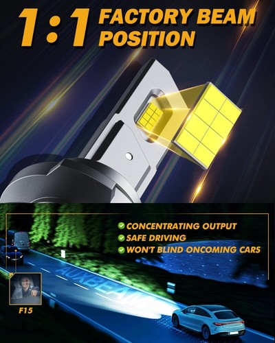 AUXBEAM LED Headlight High Low Beam Bulbs 9005 9006 Combo 6500K White Bright 90W - Picture 6 of 12