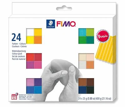 Staedtler Fimo Soft Oven Hardening Modelling Clay - Assorted Colours, 24 x 25g