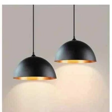 2 Pack Modern LED Ceiling Pendant Lights - Wood Pattern, Hanging Lamps