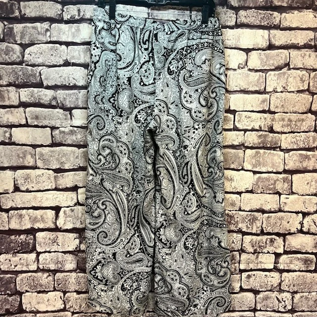 Pantaloni pull on bianchi e neri Michael Kors taglia 10 100% poliestere