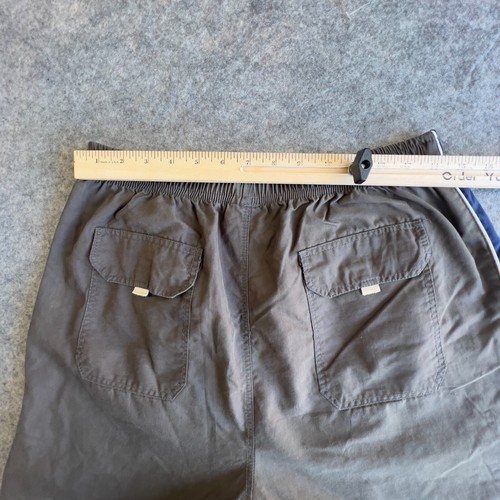 Adidas Shorts Men's Large Gray Navy Zip Pockets Elastic Waist Pull-On - Picture 6 of 6