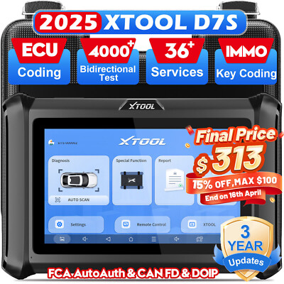 XTOOL D7S V2.0 Auto Bidirectional Full System Diagnostic Scanner Key Programmer