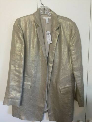 CHICO'S Womens Metallic Gold Shimmer 
