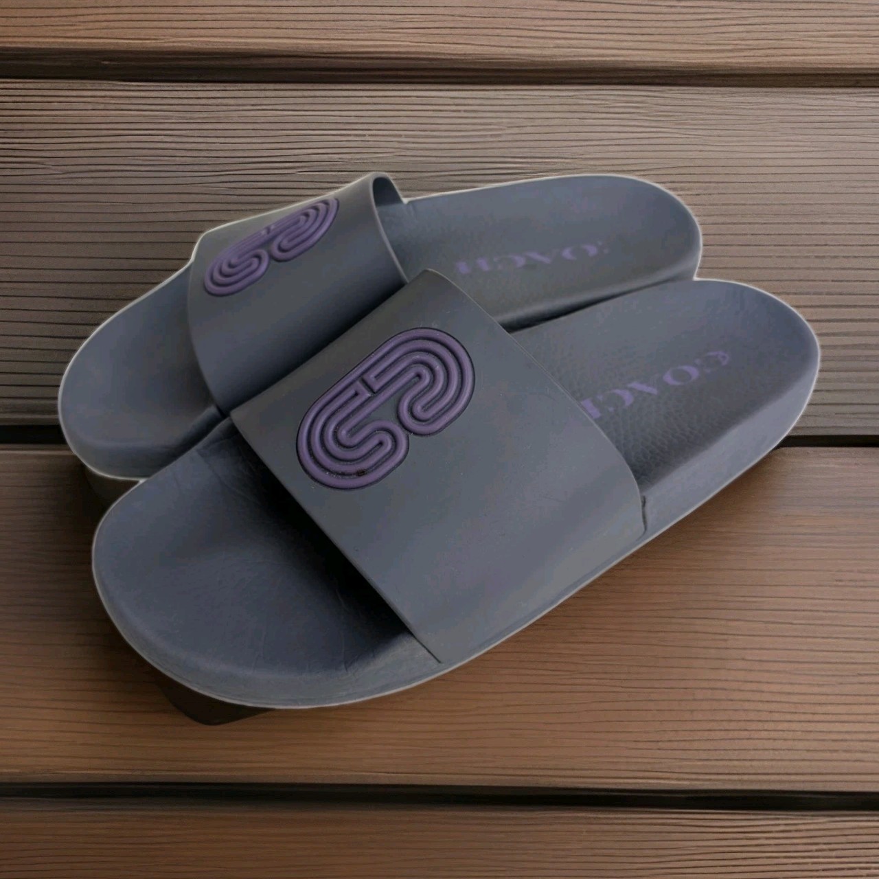 Coach Patch Logo Slide Gray Poolslide Sandal Men’… - image 1