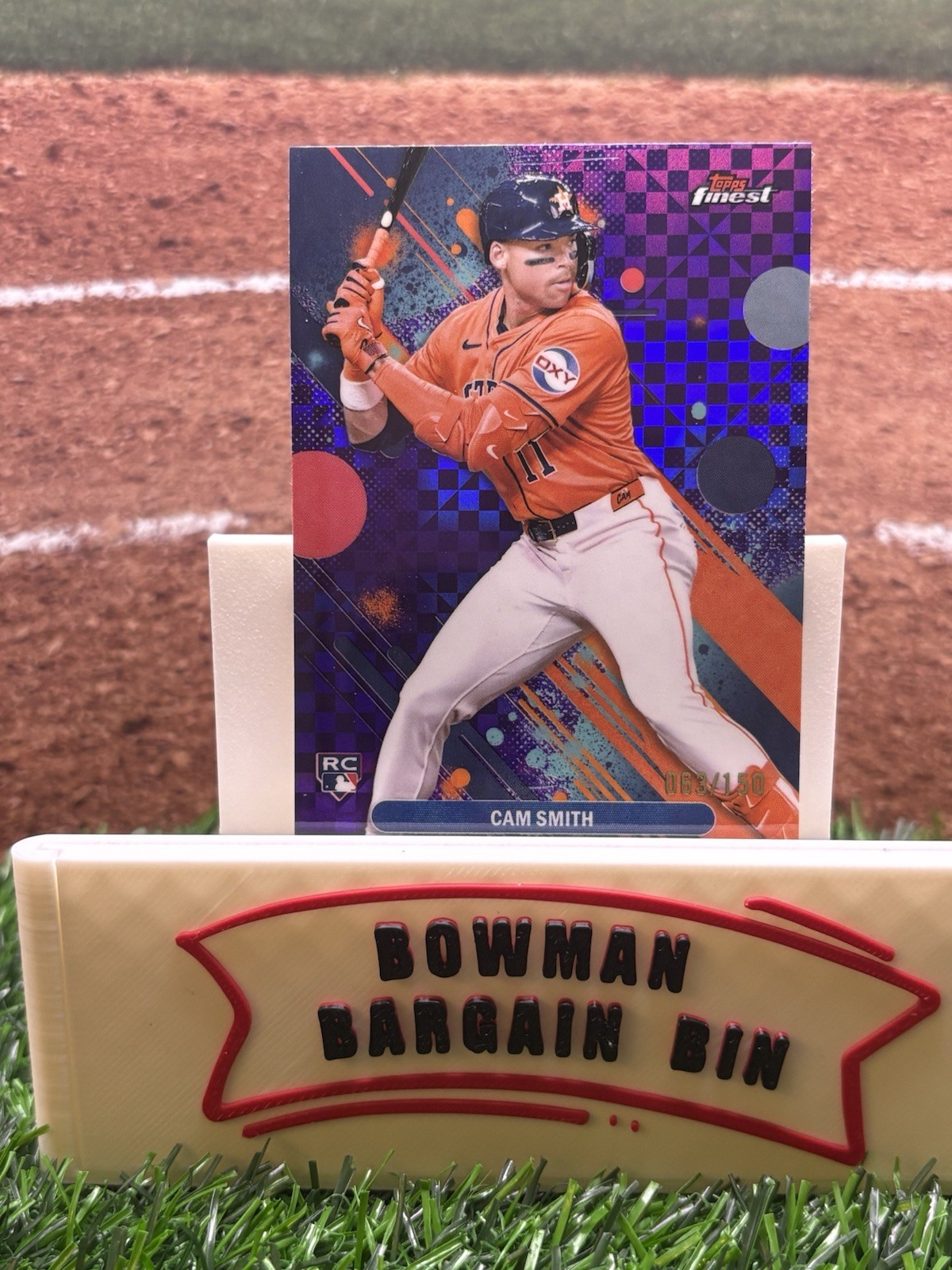 2025 Finest Purple Checkerboard Refractor #54 Cam Smith RC Rookie 063/150 ASTROS