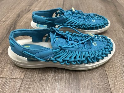 KEEN Uneek Women 10 Blue Cord Sandals 1014967 Gorpcore Techwear Hiking