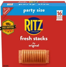 RITZ Fresh Stacks Original Crackers, Party Pack, 23.7 oz, 16 Snack Packs