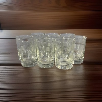 Ten Libbey Windsor Juice Glasses Gray Cut Hourglass MCM