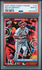 2025 TOPPS COSMIC CHROME #179 NOLAN ARENADO RED FLARE PSA 10 Color Match POP 1