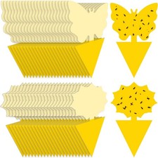 Fruit Fly Traps Indoor Fungus Gnat Trap 48PCS for Plants Yellow Houseplants Outd