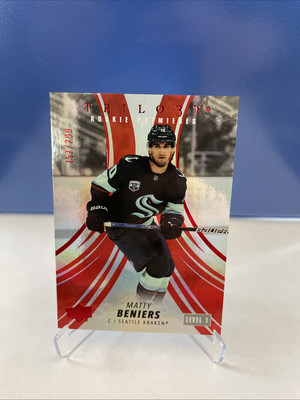 2022-23 UD Trilogy Red #149 Matty Beniers /299 Seattle Kraken Hockey Card NHL!