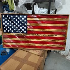 Customized Rustic Wooden American Flag, Patriotic Flag, Charred American Flag,