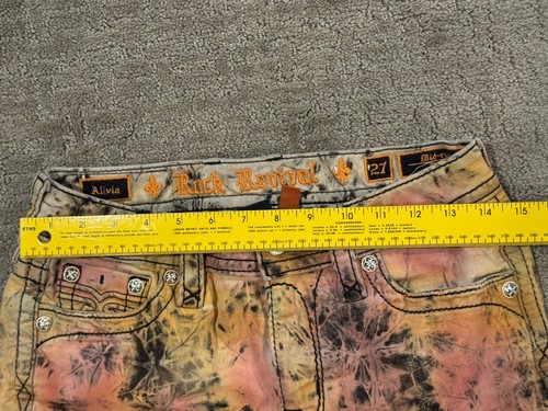 Rock Revival Alivia Shorts Womens 27 Tie Dye Mid Rise Collectors Ed Cut Off (A1) - 第 7/8 張圖片