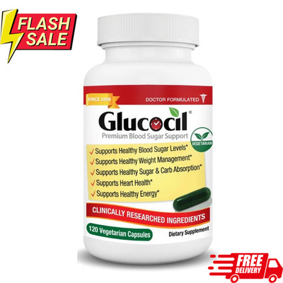 Glucocil 30-Day Supply 120CT   Premium Blood Sugar Support, Exp: 12/2027