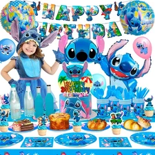 Lilo & Stitch Party Decorations Disney Birthday Party Balloons Tablecloth Plates