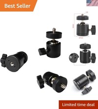 3 Pack Mini Ball Head 1/4'' Screw Swivel Tripod Head Mount 360 Degree Rotatin...