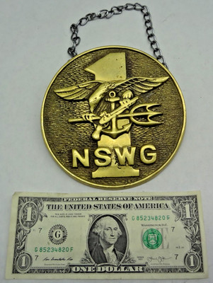 USN NSWG 1 Naval Special Warfare Group 1 ONE 5'' Brass Plaque SEALS Wall Hanger