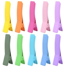 50pcs Colorful Alligator Duckbill Hair Clips Alloy Double Prong Curl Clips Se...