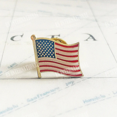 America USA National Flag Lapel Pins Crystal Epoxy Metal Enamel Badge Paint Broo