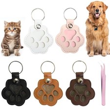 5PCS Leather Paw Pet Hair Keepsake Keychain Dog Cat Memorial