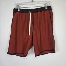 Fair Harbor Men's The Anchor Swim Trunks Lined Medium Rust Brown EUC Drawstring