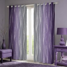 Purple Blue Grey Blackout Curtains 42" Wx63 L Purple Bluish Gray Ombre Window...