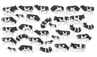 Preiser 14408 KüHe, Schwarz/Weiß. 30 Figuren Spur H0 1:87