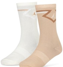 NEW 2 PAIR PACK NIKE JORDAN CUSHIONED CREW SOCKS UNISEX xs, s, m