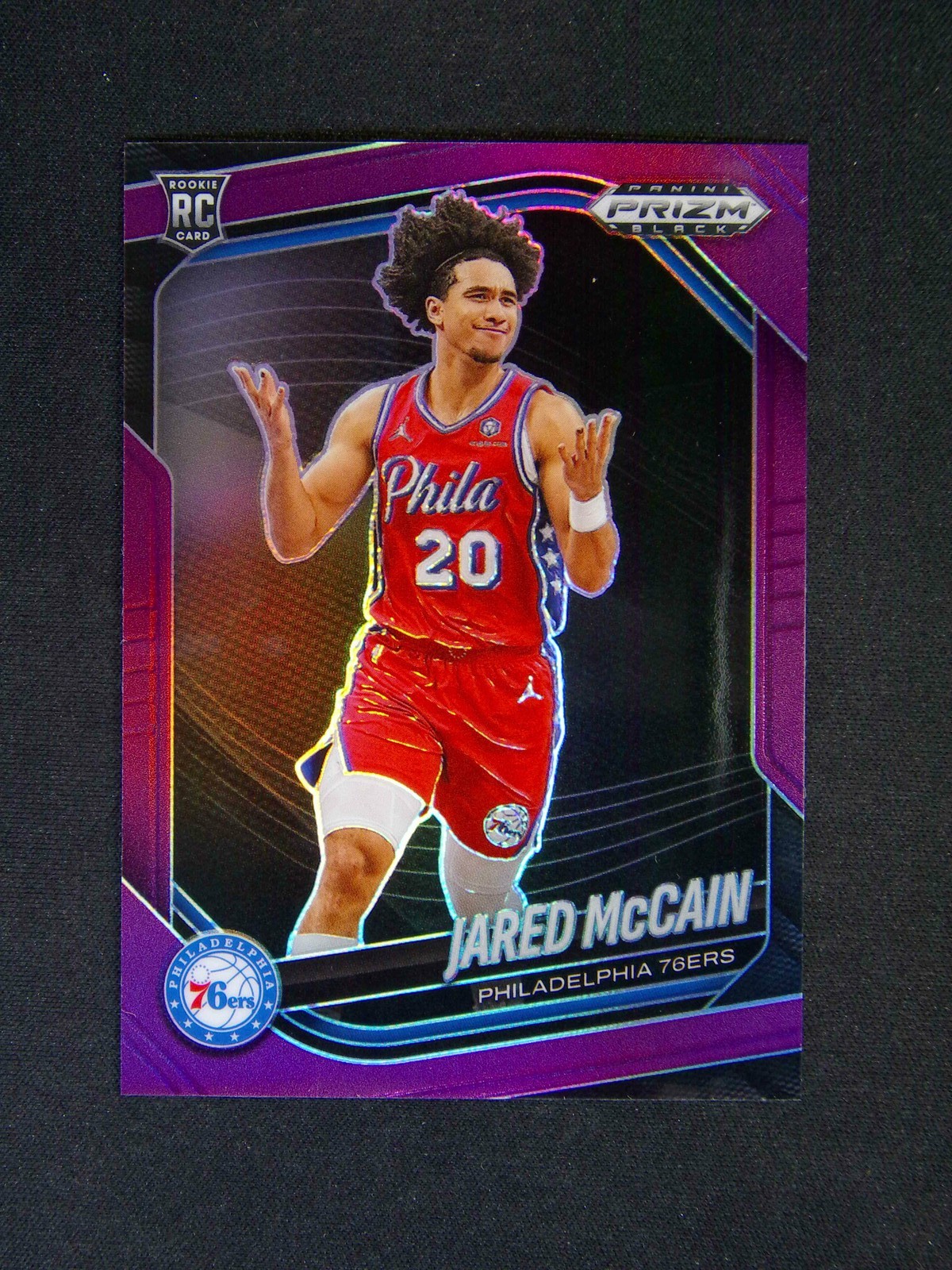 2024-25 Panini Prizm Black Jared McCain #80 RC Rookie Purple /99