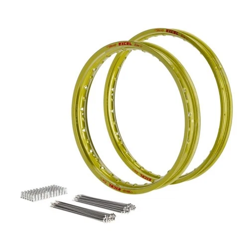 Excel Yellow Front/Rear Rim/Spoke Kit Suzuki RM 250 2001-2008 21x1.60/19x2.15