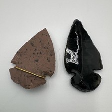 Hand Knapped Obsidian Style Arrowhead Decorative Stone Points Set