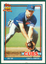 Greg Smith - 1991 Topps #560 - Chicago Cubs Baseball Card