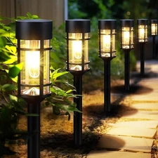 6 Pack Solar Pathway Lights Outdoor Garden Yard Walkway LED Stake Landscape Lamp
