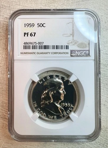 1959 Franklin Half Dollar NGC PF67 Proof Silver Ultra Gem $1 START NR!