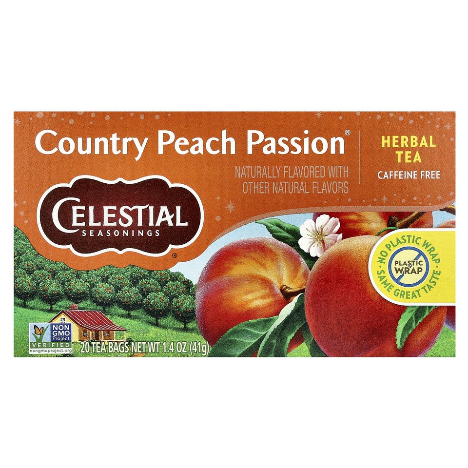 Herbal Tea, Country Peach Passion®, Caffeine Free, 20 Tea Bags, 1.4 oz (41 g)