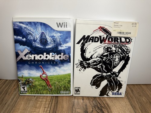 Nintendo Wii Spielepaket CIB komplett in Box Xenoblade Chronicles & Mad World RPG
