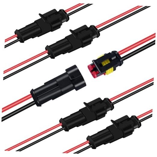 2 Pin Waterproof Electrical Connectors, Male and Female Wire Connectors, 12V . Available Now for $15.67