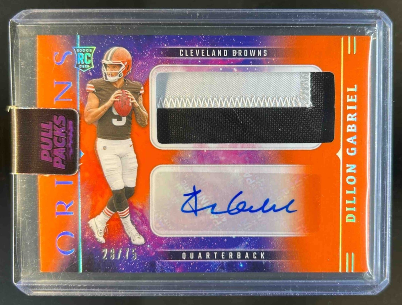 2025 Origins Dillon Gabriel Rookie Jumbo Jersey Auto RC Patch Orange #28/75