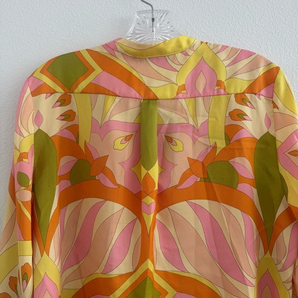 Zara Multicolor Abstract Patterned Button Blouse … - image 7