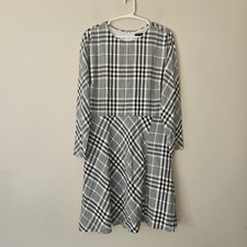 ANN TAYLOR Black And White Plaid Check Dress Women's Size 12