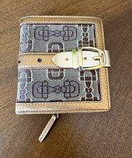 Gucci Horsebit Canvas Wallet w/ Gold Leather trim