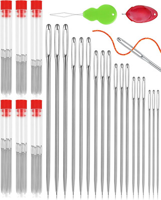 60 PCS Steel Needles for Hand Sewing, Large Eye Sewing Needles Set with 6 Sizes,