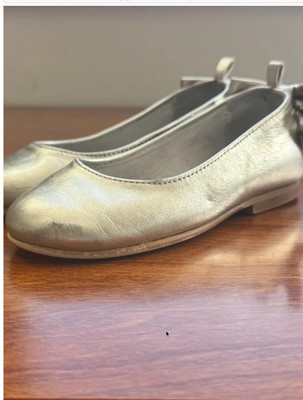 CHILDREN'S CLASSICS GOLD NAPPA LEATHER TODDLER GIRL'S BALLET SHOES, SIZE 24
