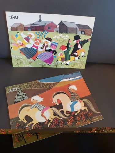 2 VTG SAS SCANDINAVIAN AIRLINES MENUS COPENHAGEN to CAIRO BC3