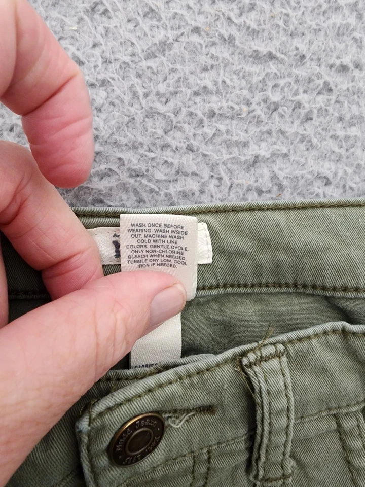 Mudd Shorts Womens 5 Green Frayed Hem Casual Stretch Cotton High Rise Utility - Image 3 of 4