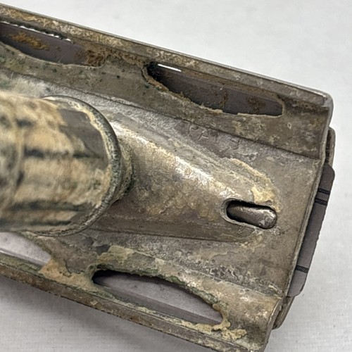 Rasoio di sicurezza vintage anni '30 Gillette 3 pezzi Heavy Tech DE con lame antico - Foto 2 di 10