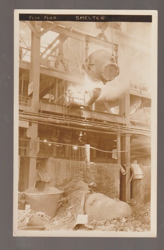 Flin Flon MB CANADA RPPC ok. 1920s HUTA WEWNĘTRZNA Kopalnia GÓRNICTWO MIEDZI CYNKU Ruda
